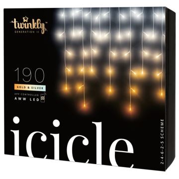 Twinkly - LED Dimmerabile per esterni Tenda natalizia ICICLE 190xLED 11,5m IP44 Wi-Fi