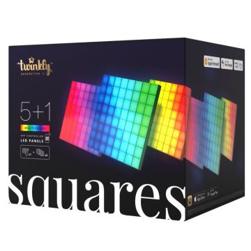 Twinkly - SET 6xLED RGB Pannello dimmerabile SQUARES 64xLED 16x16 cm Wi-Fi