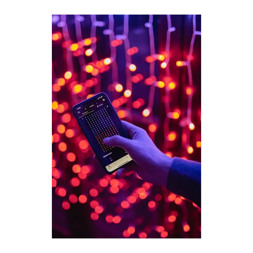 Twinkly - LED RGBW Dimmerabile per esterni Tenda natalizia CURTAIN 210xLED 6,1m IP44 Wi-Fi