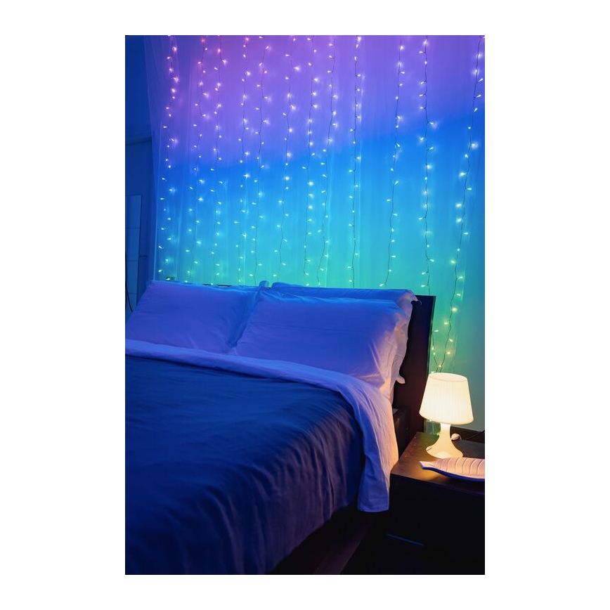 Twinkly - LED RGBW Dimmerabile per esterni Tenda natalizia CURTAIN 210xLED 6,1m IP44 Wi-Fi