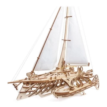Ugears - Puzzle meccanico in legno 3D Barca a vela Merihobus trimarano