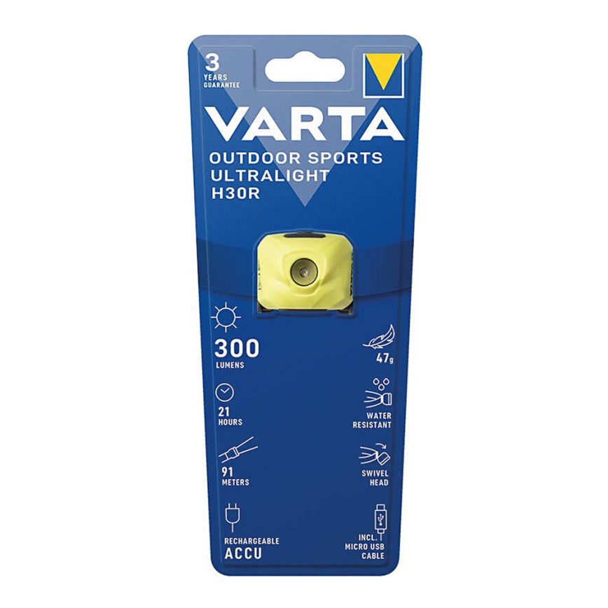 Varta 18631201401 - Lampada frontale ricaricabile dimmerabile a LED OUTDOOR SPORTS LED/5V IPX4