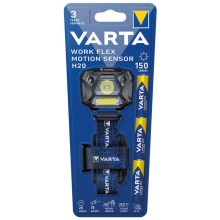 Varta 18648101421 - Lampada frontale dimmerabile a LED con sensore WORK FLEX LED/3xAA IP54