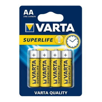 Varta 2006 - 4 pz Batteria a zinco-carbone SUPERLIFE AA 1,5V