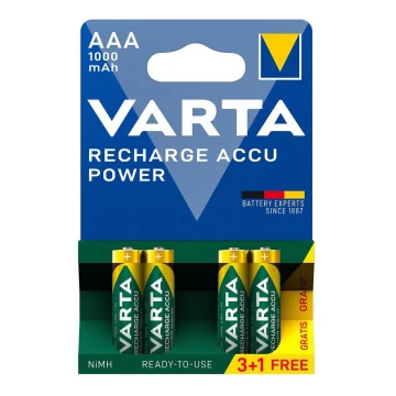 Varta 5703301494 - 3+1 pz Batterie ricaricabili ACCU AAA Ni-MH/1000mAh/1,2V