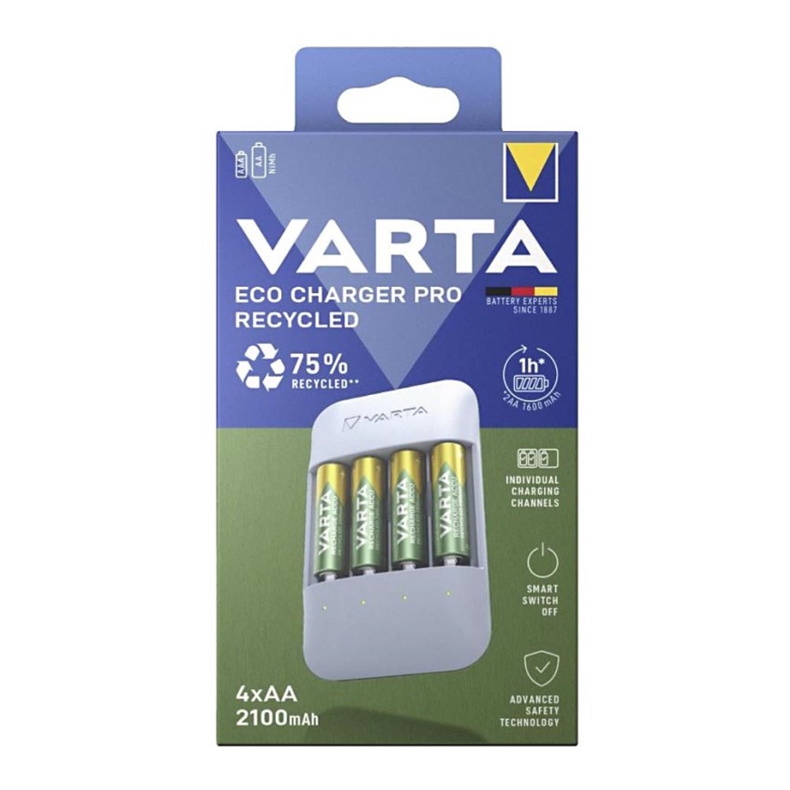 Varta 57683101121 - Caricabatterie 4xAA/AAA 2100mAh 5V