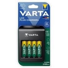Varta 57687101441 - LCD Caricabatterie 4xAA/AAA 2100mAh 230V