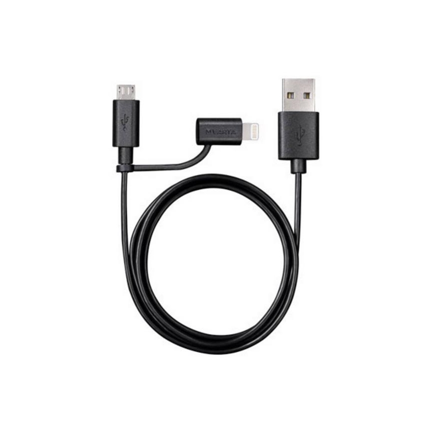 VARTA 57943 - Cavo USB con connettore Lightning e Micro USB