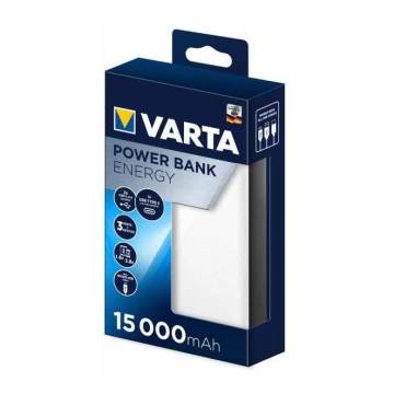 Varta 57977101111 - Power Bank ENERGY 15000mAh/2x2,4V bianco