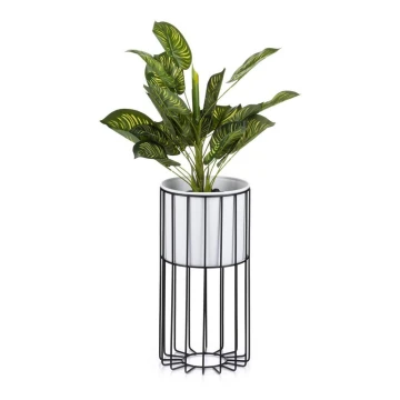 Vaso da fiori in metallo LOFT 42x20 cm nero/bianco