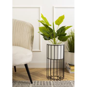 Vaso da fiori in metallo LOFT 42x20 cm nero/bianco