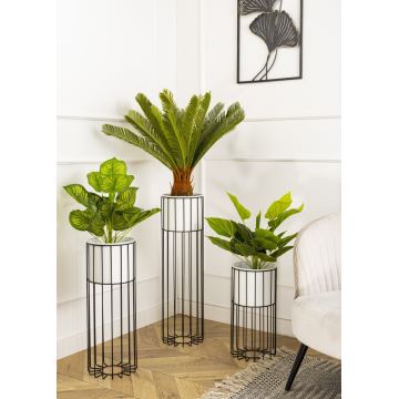 Vaso da fiori in metallo LOFT 42x20 cm nero/bianco