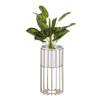 Vaso da fiori in metallo LOFT 42x20 cm oro/bianco