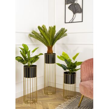 Vaso da fiori in metallo LOFT 42x20 cm oro/nero