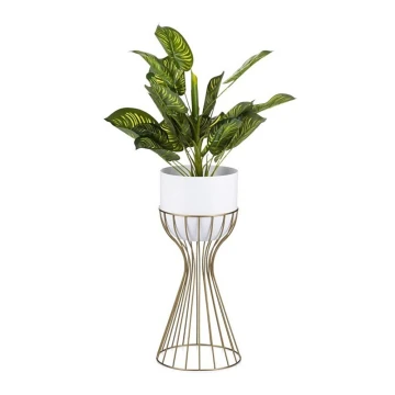 Vaso da fiori in metallo LOFT 46x20 cm oro/bianco