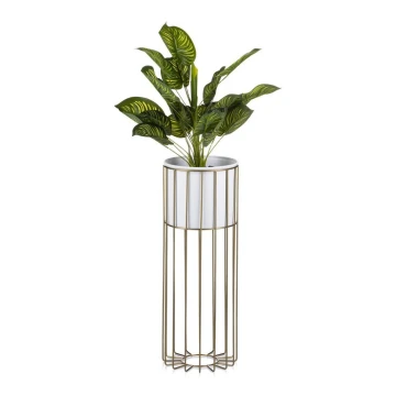 Vaso da fiori in metallo LOFT 55x20 cm oro/bianco