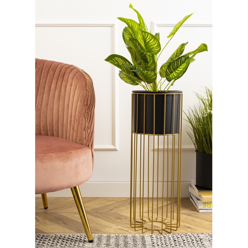 Vaso da fiori in metallo LOFT 55x20 cm oro/nero