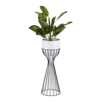 Vaso da fiori in metallo LOFT 56x20 cm nero/bianco