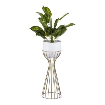 Vaso da fiori in metallo LOFT 56x20 cm oro/bianco