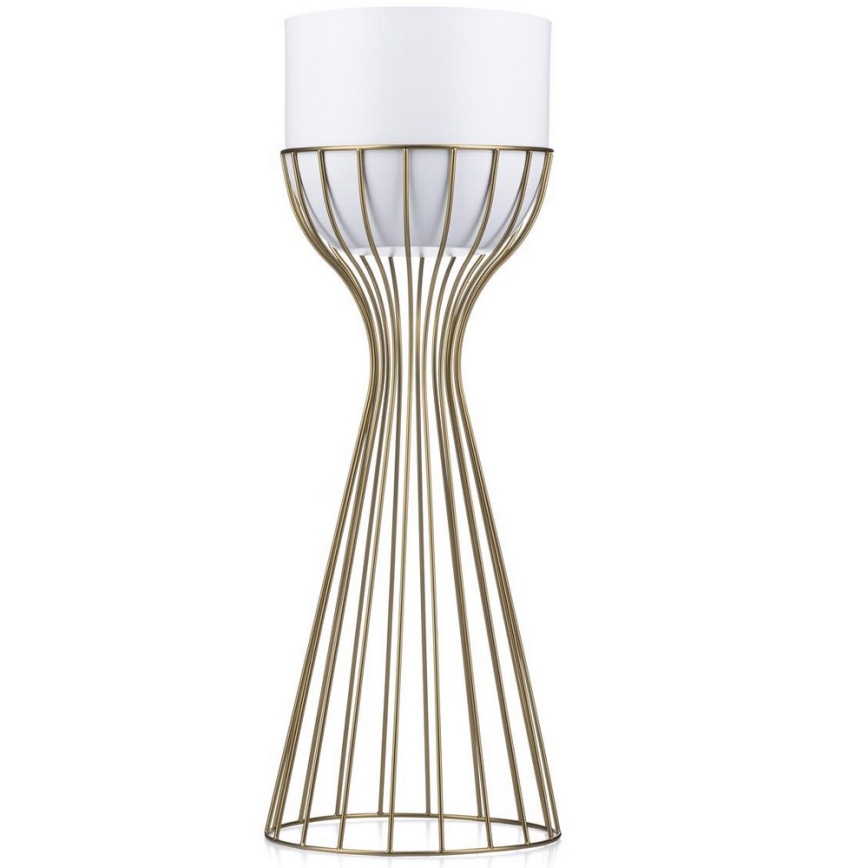 Vaso da fiori in metallo LOFT 56x20 cm oro/bianco