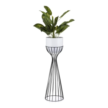 Vaso da fiori in metallo LOFT 68x20 cm nero/bianco