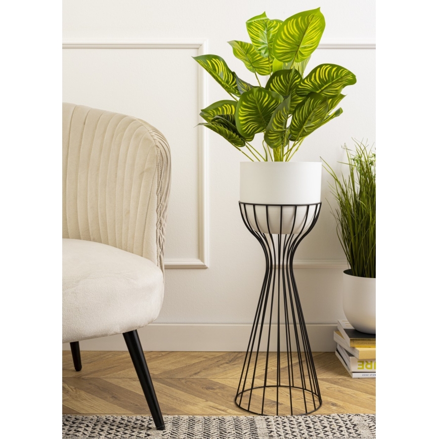 Vaso da fiori in metallo LOFT 68x20 cm nero/bianco