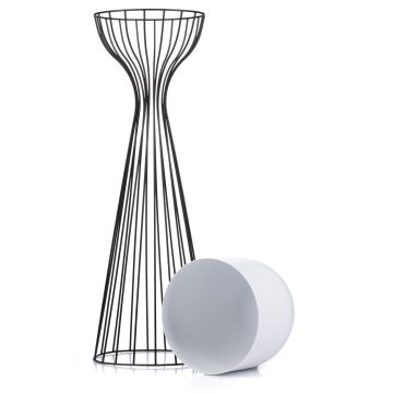 Vaso da fiori in metallo LOFT 68x20 cm nero/bianco