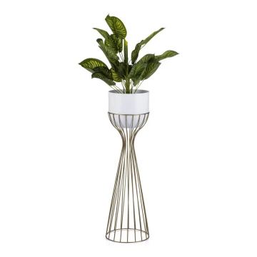 Vaso da fiori in metallo LOFT 68x20 cm oro/bianco