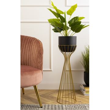 Vaso da fiori in metallo LOFT 68x20 cm oro/nero