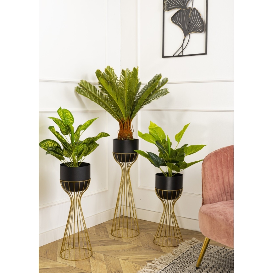 Vaso da fiori in metallo LOFT 68x20 cm oro/nero