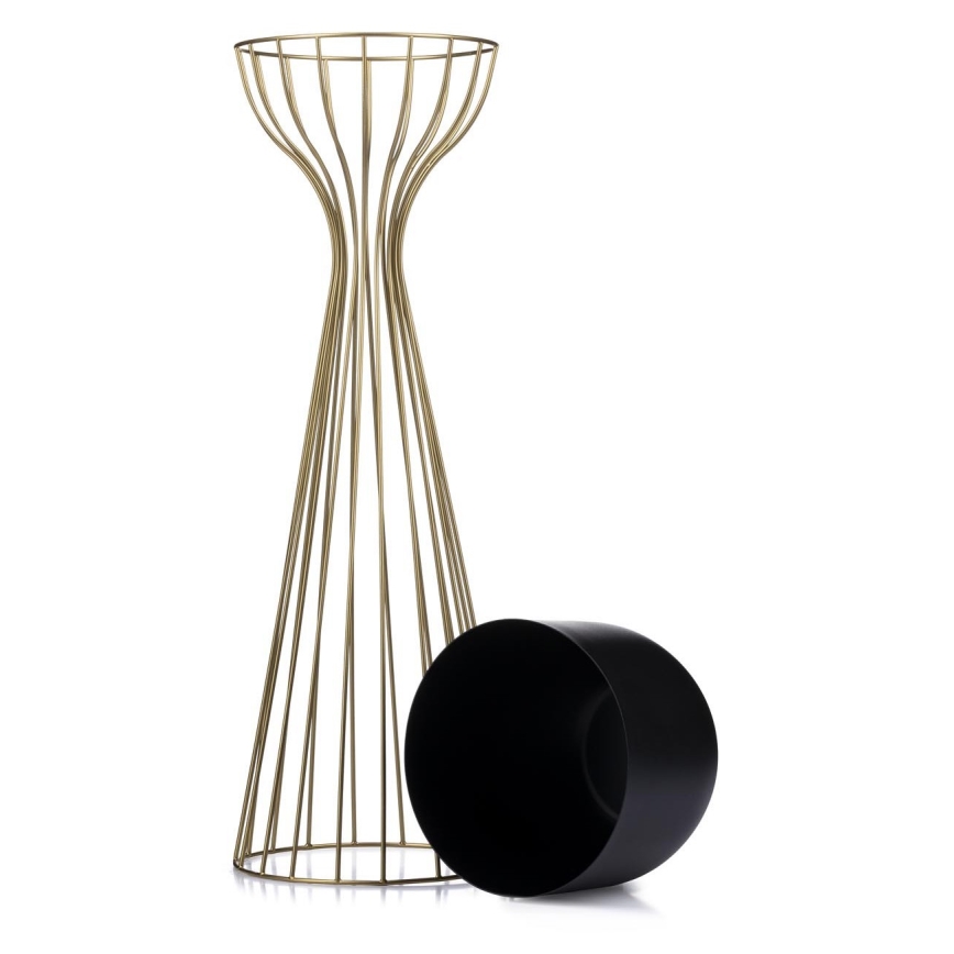 Vaso da fiori in metallo LOFT 68x20 cm oro/nero