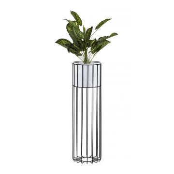 Vaso da fiori in metallo LOFT 70x20 cm nero/bianco