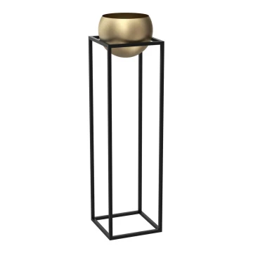 Vaso per fiori in metallo 111,3x29 cm nero/oro