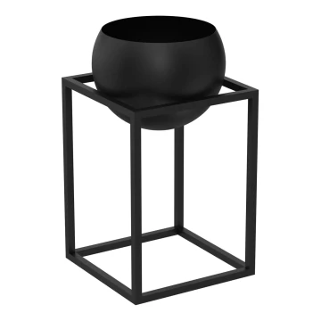 Vaso per fiori in metallo 51,3x29 cm nero