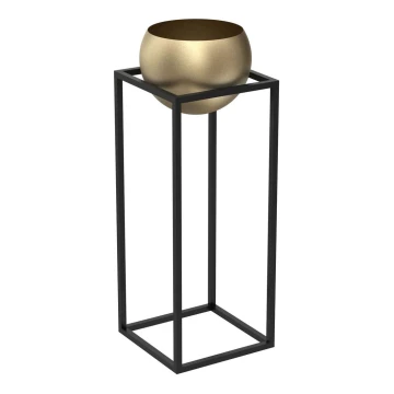 Vaso per fiori in metallo 81,3x29 cm nero/oro