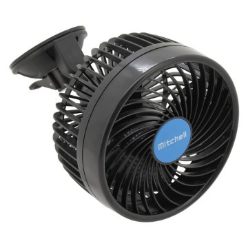 Ventilatore per auto con ventosa 9W/12V nero