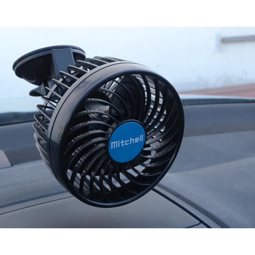 Ventilatore per auto con ventosa 9W/12V nero