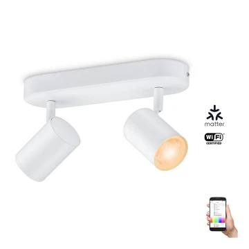 WiZ - Faretto LED RGBW Dimmerabile IMAGEO 2xGU10/4,9W/230V 2200-6500K Wi-Fi CRI 90 bianco