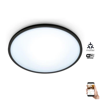 WiZ - Plafoniera LED dimmerabile SUPERSLIM LED/16W/230V 2700-6500K Wi-Fi nero