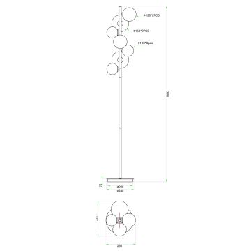 Wofi 3014-705W - Lampada LED da terra VILLA 7xG9/3W/230V nero