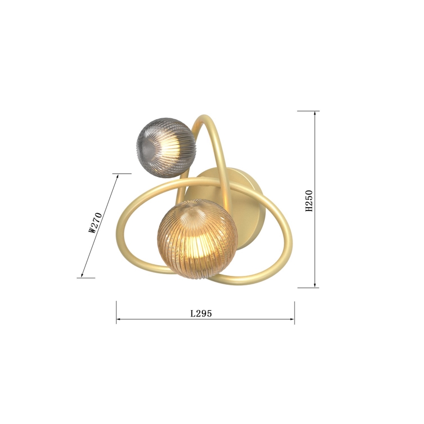 Wofi 4015-204 - Applique a LED METZ 2xG9/3,5W/230V oro/grigio