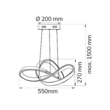 Wofi 6134.01.15.7000 - Lampadario a sospensione con filo LED dimmerabile INDIGO LED/44W/230V