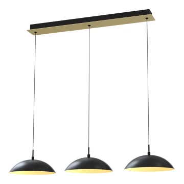 Wofi 7001-304 - Lampadario a sospensione con filo LED dimmerabile ROSCOFF LED/29W/230V nero/oro