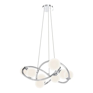 Wofi 7014-807 - Lampadario LED a sospensione con filo NANCY 8xG9/3,5W/230V cromo lucido