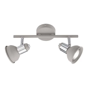 Wofi 784102509000 - Luce Spot ISABEL 2xGU10/28W/230V grigio