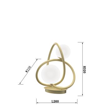 Wofi 8014-201 - Lampada da tavolo LED NANCY 2xG9/3,5W/230V oro/bianco