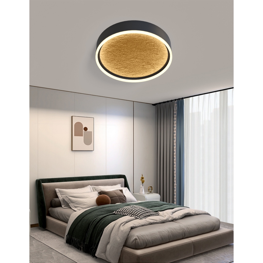 Wofi 9002-104M - Plafoniera LED dimmerabile BORDEAUX LED/37W/230V nero/oro