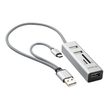 Yenkee - Splitter USB 2.0 e USB-C OTG e lettore di schede