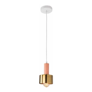 Zambelis 180051 - Lampadario a sospensione con filo 1xE27/40W/230V oro/rosa salmone