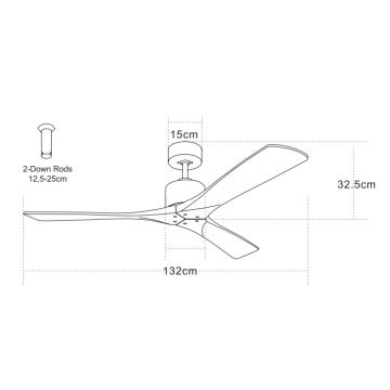 Zambelis 19143-B - Ventilatore da soffitto + telecomando